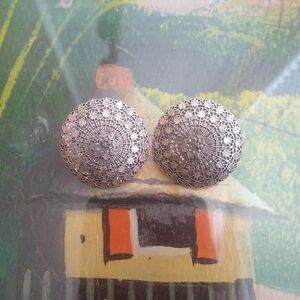 Express Silver Disk Earrings